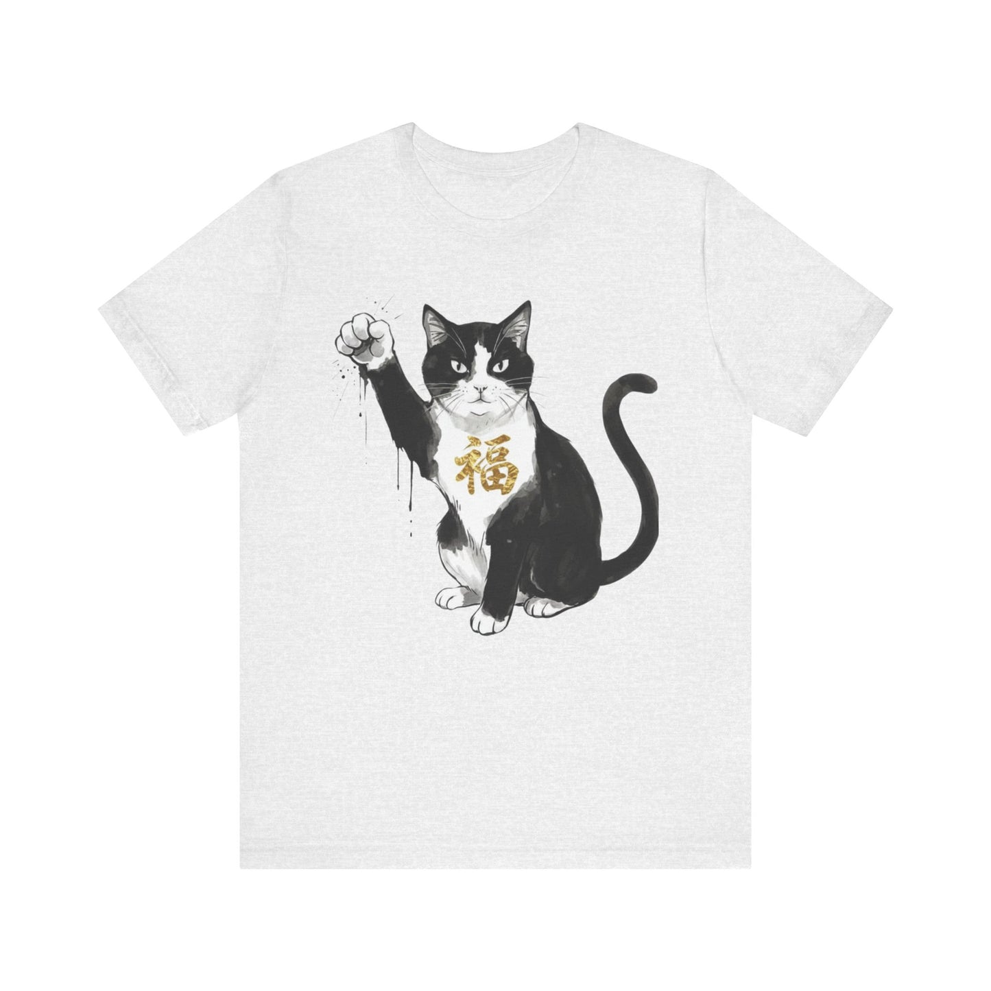 Fortune Cat Japanese Ink Art T-Shirt
