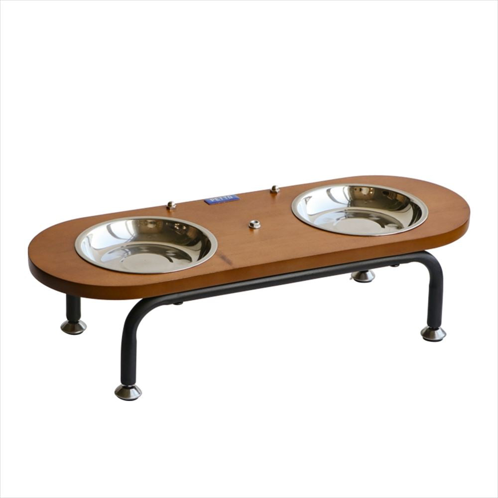 猫用フードボウルスタンド BELLA(ベラ)ブラウン|高さ調整付き おしゃれ食器台【代引不可】【送料無料】