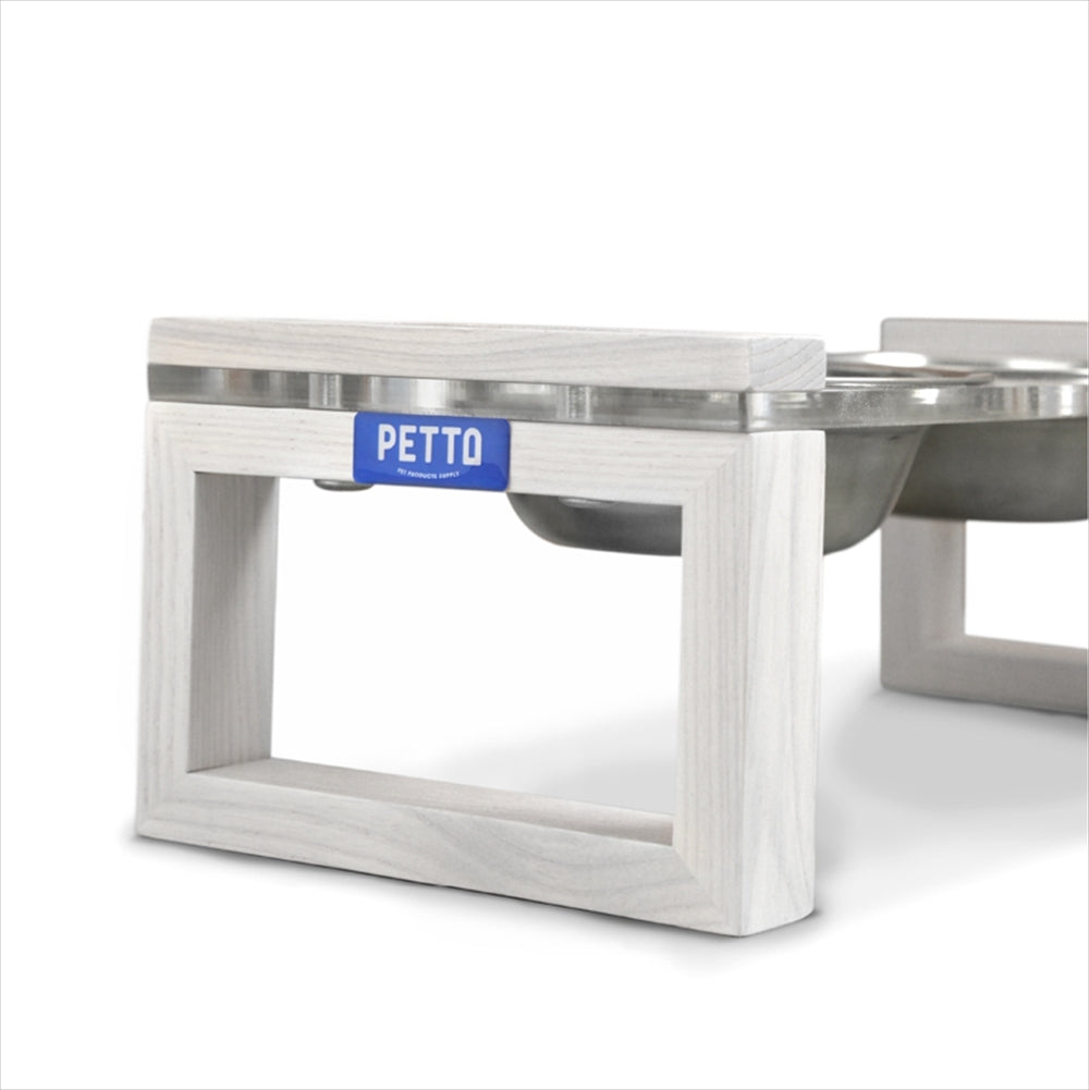 「RIME(ライム) ペット用フードボウル 食器台 首にやさしい 犬 猫用 WH(ホワイト)【送料無料】