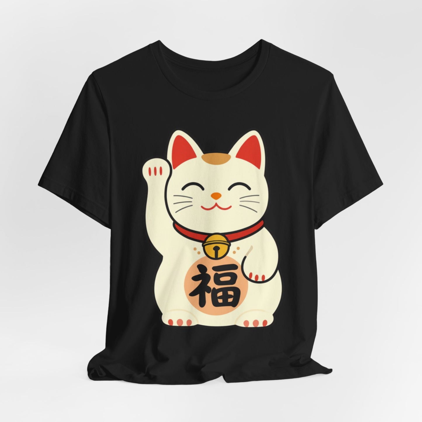 Lucky Maneki Neko Cat T-Shirt | Cute Japanese Good Fortune Tee