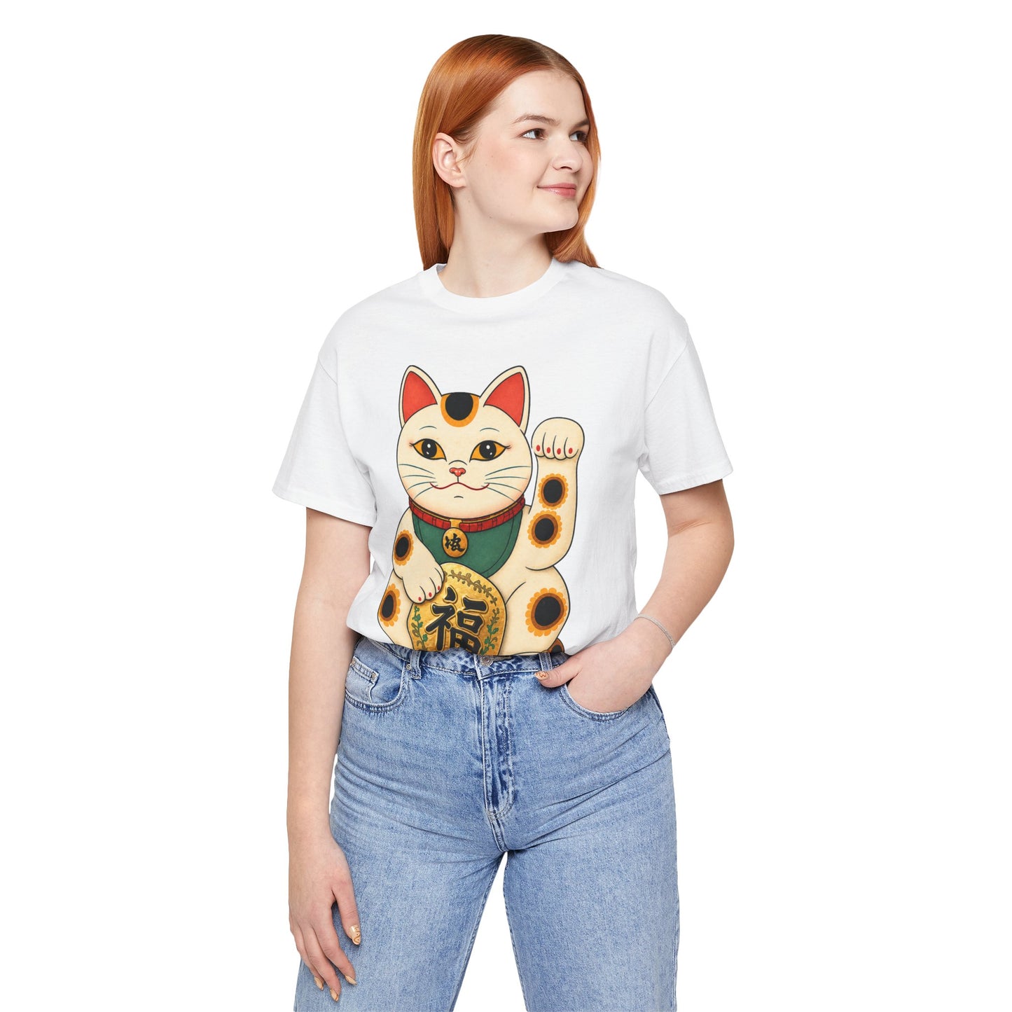 Lucky Maneki Neko Cat T-Shirt — Japanese Good Fortune Graphic Tee