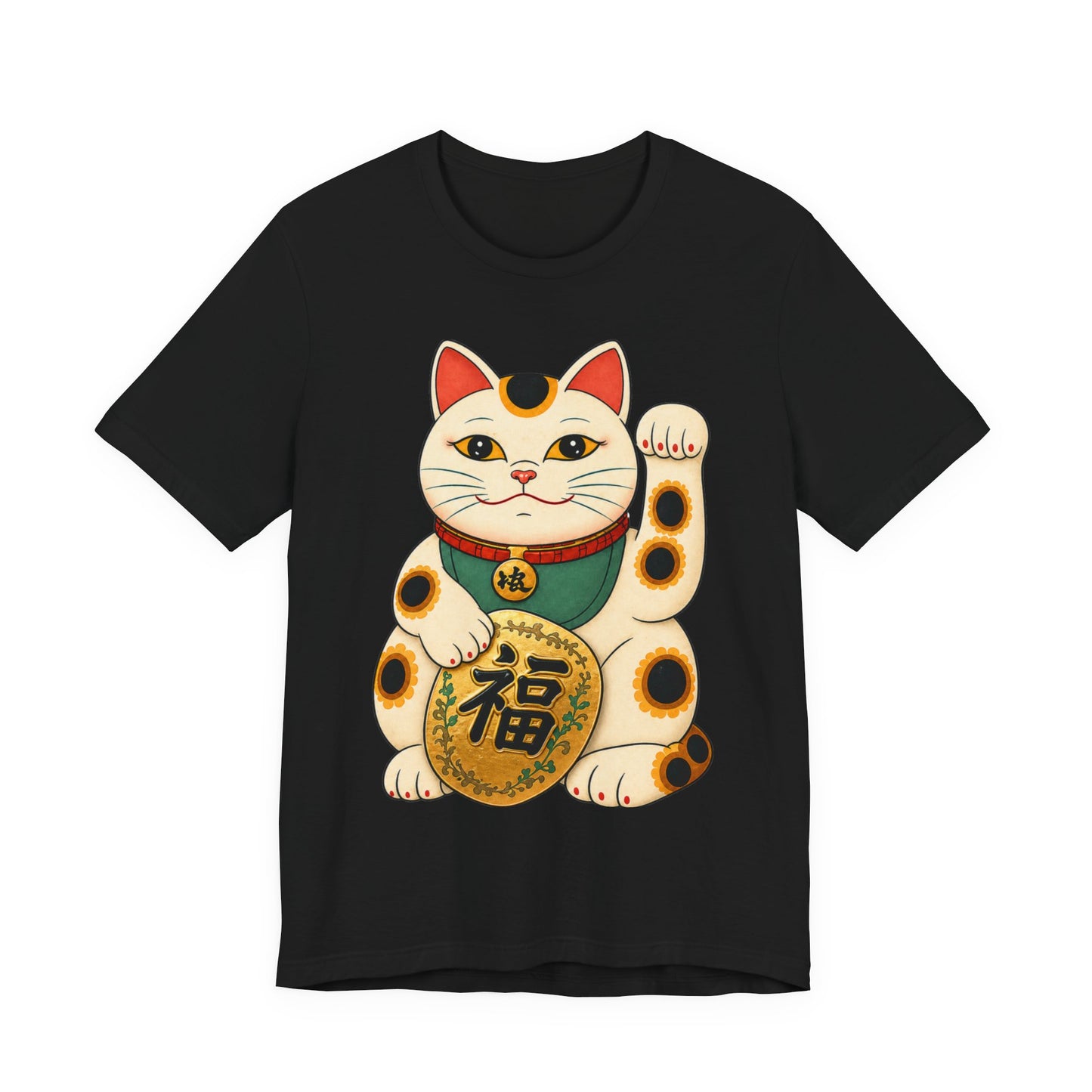 Lucky Maneki Neko Cat T-Shirt — Japanese Good Fortune Graphic Tee