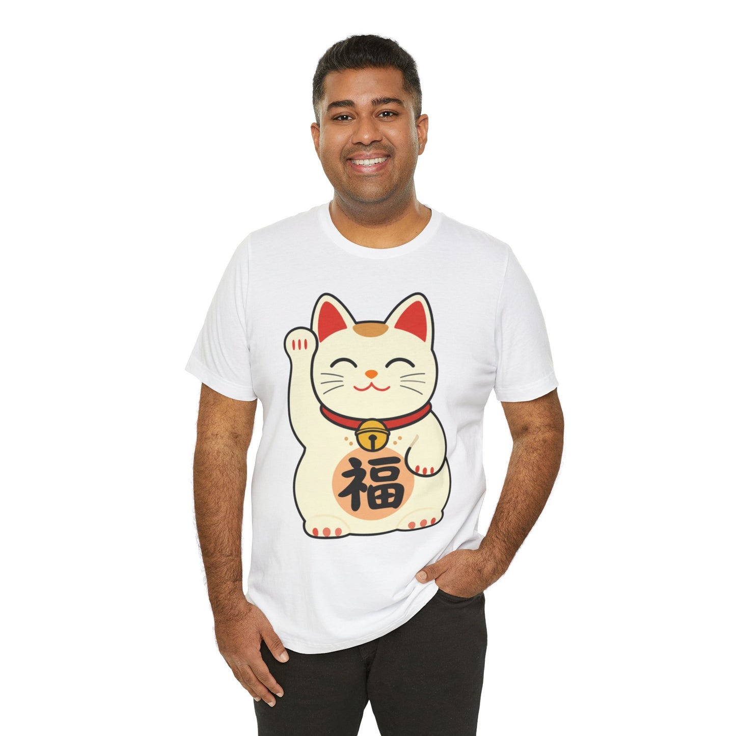 Lucky Maneki Neko Cat T-Shirt | Cute Japanese Good Fortune Tee