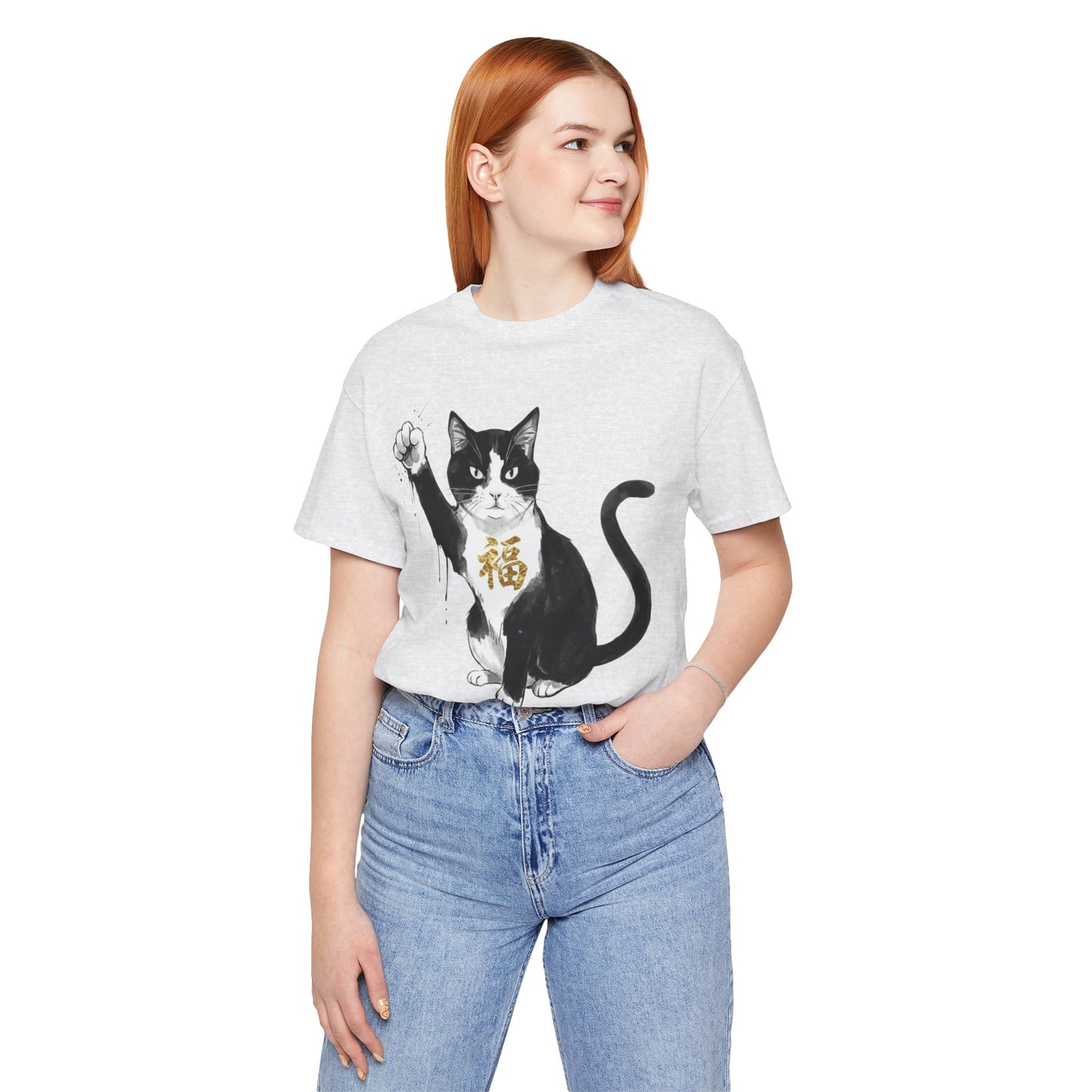 Fortune Cat Japanese Ink Art T-Shirt