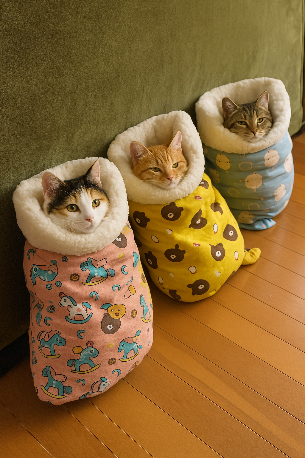 冬用 猫寝袋ベッド ふわもこ寝袋ハウス｜暖かいフリース素材｜洗える 保温・防寒 キャットハウス