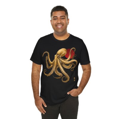 Golden Octopus T-Shirt | Nautical Sea Creature Art
