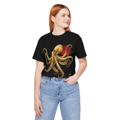 Golden Octopus T-Shirt | Nautical Sea Creature Art