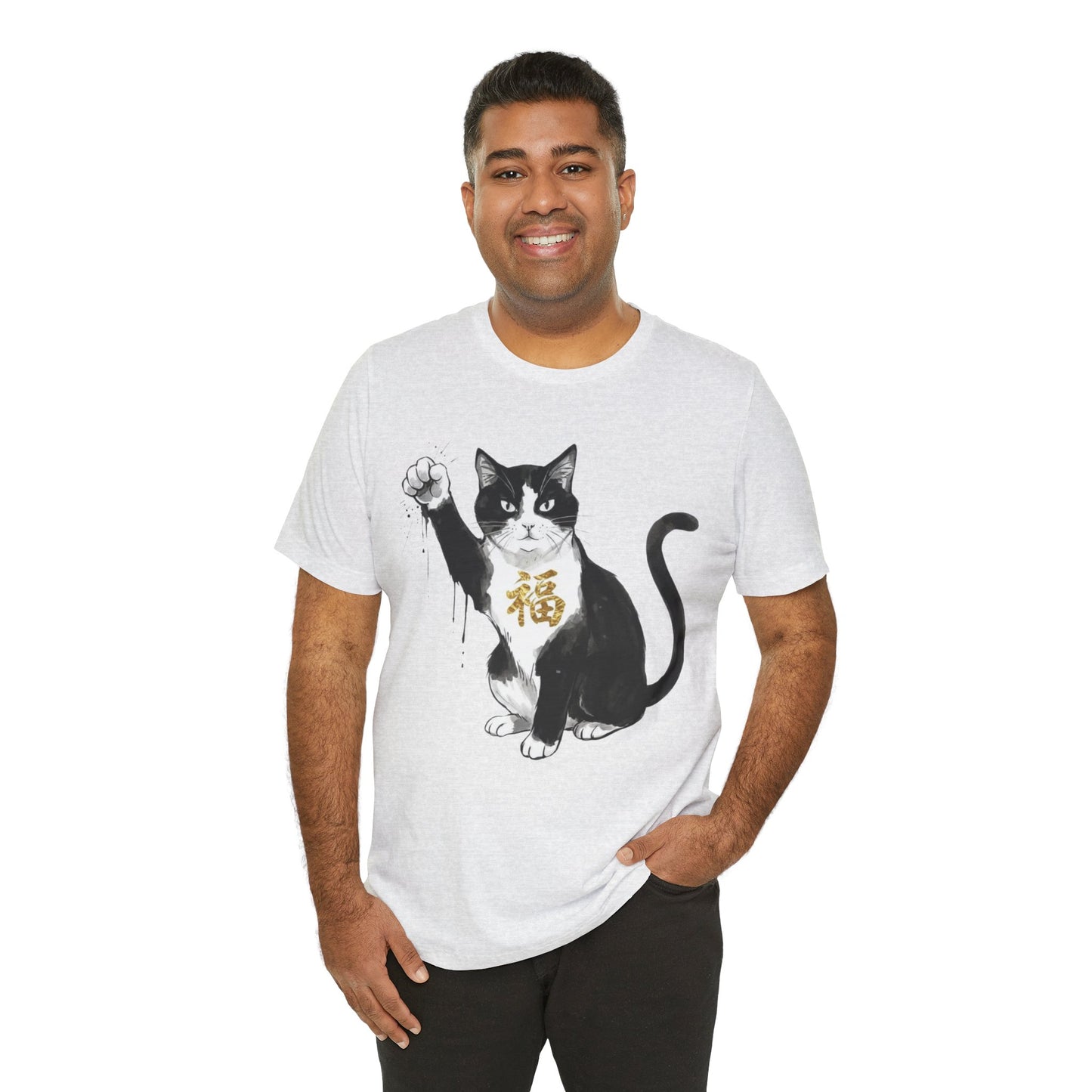 Fortune Cat Japanese Ink Art T-Shirt