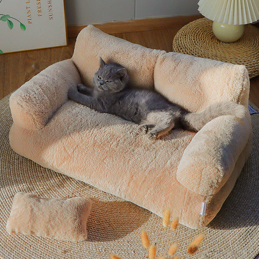 ふわもこキャットソファ（洗える/犬猫用/モカブラウン）