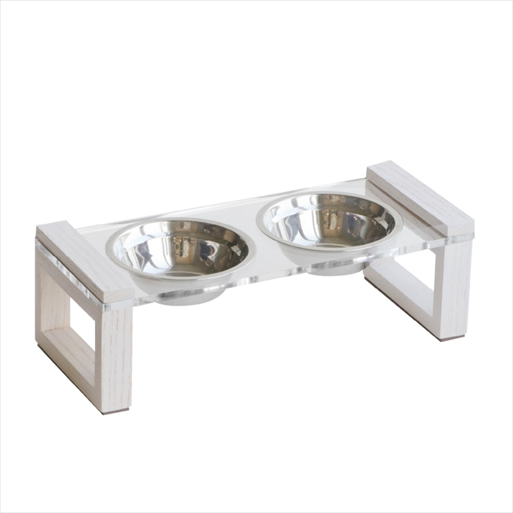 　「RIME（ライム） ペット用フードボウル 食器台 首にやさしい 犬 猫用 WH（ホワイト）【送料無料】