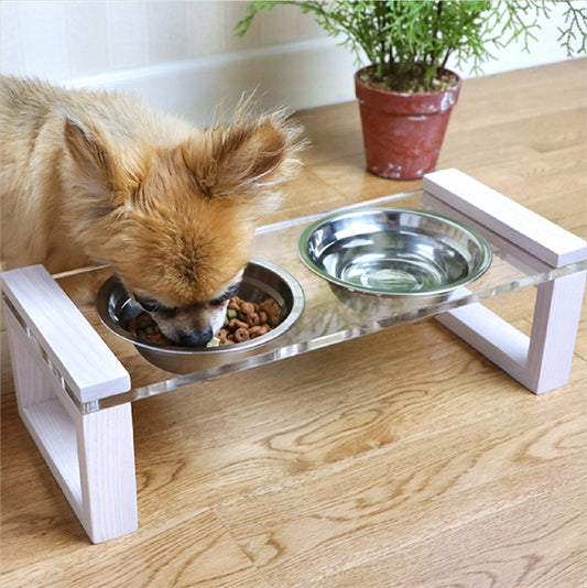 　「RIME（ライム） ペット用フードボウル 食器台 首にやさしい 犬 猫用 WH（ホワイト）【送料無料】